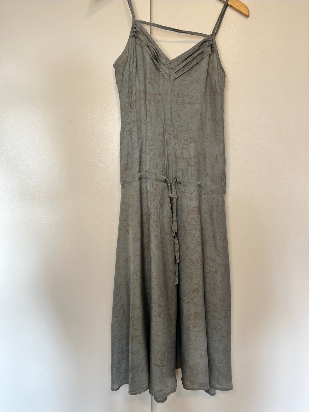 Diesel Grey Slip Midi Dress with Crisscross Straps